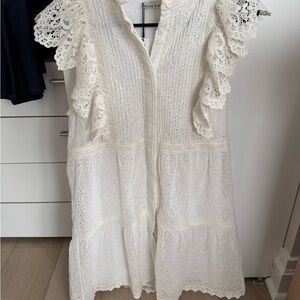 Alice & Olivia White Eyelet Dress